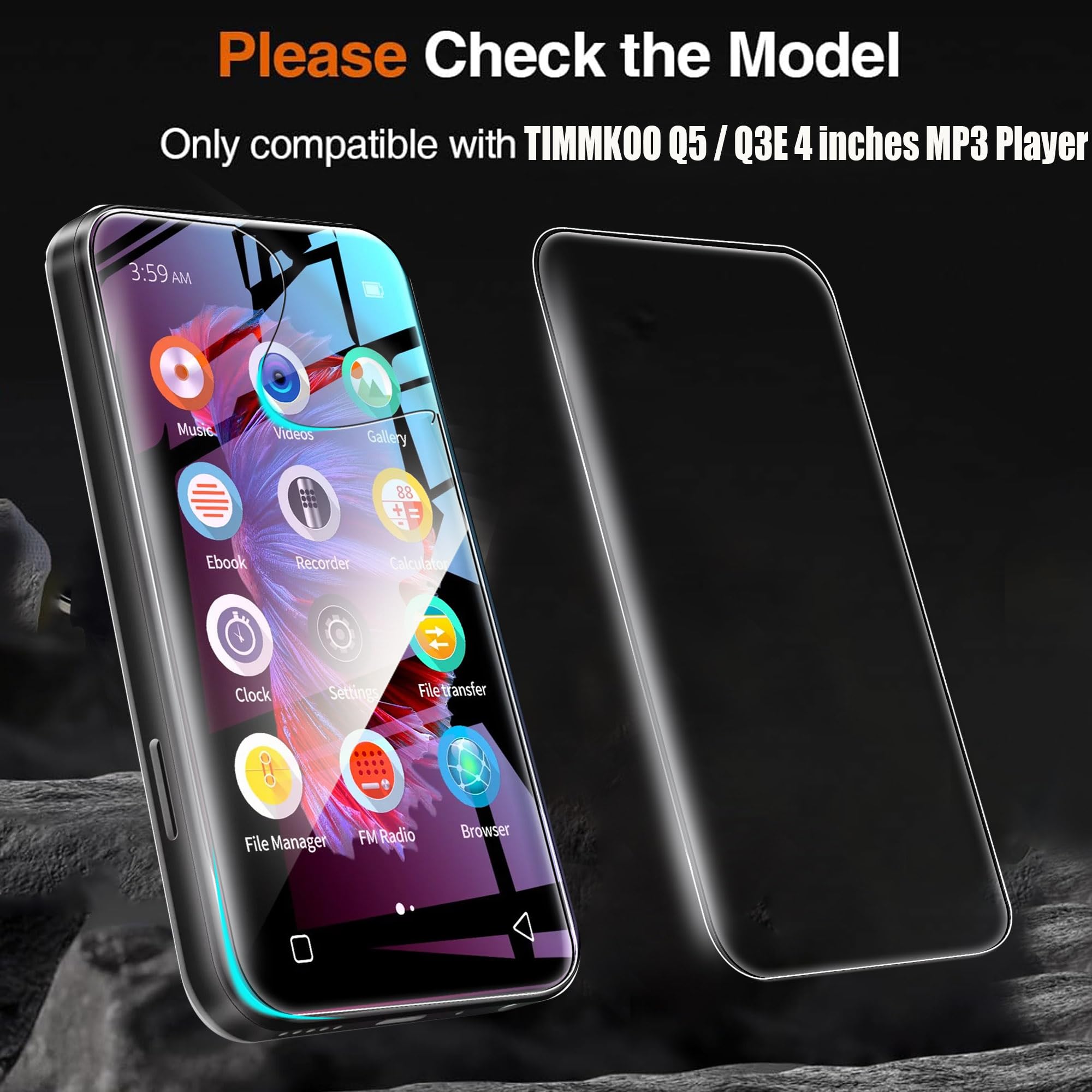 Protections D'écran Pour Lecteur MP3 TIMMKOO Q8 - Lot De 6 Films TPU HD Transparents | Anti-rayures, Oléophobes - 2