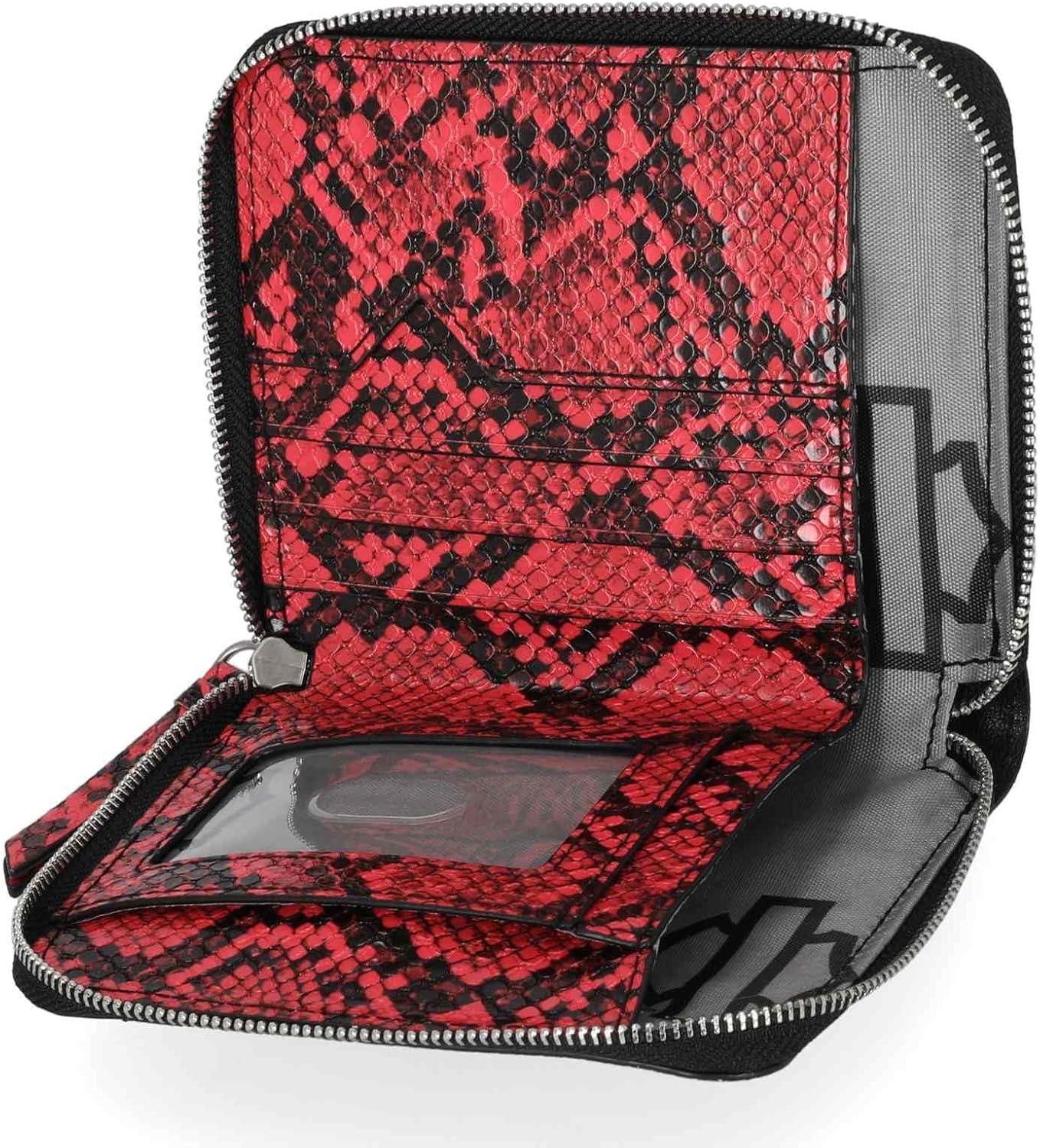 Harley-Davidson Women's Python Print B&S Logo RFID Zip Around Wallet, Pink