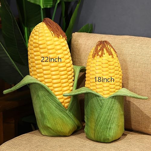 Miniatura 9 de Almohada de maíz tostado, maíz verde, cojín independiente de simulación 3D para decoración de sofá (20 pulgadas, maíz tostado)