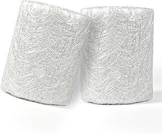 Fiberglass Chopped Strand Mat 2 Rolls 15.4 Yards - 4 Inch Width, 1.5 oz, Strong Glass Fiber Repair Kit for Structural Reinforcement, Easy to Use (Silver, 4 Inch X 15.4 Yard)