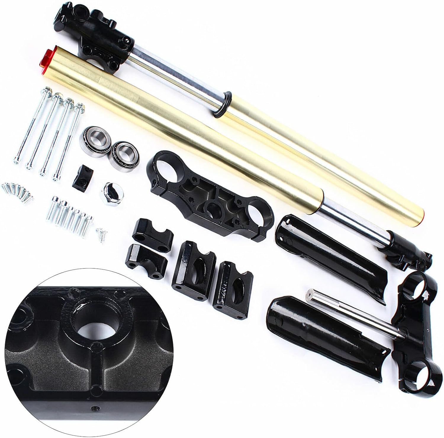 29" Front Fork Suspension Shocker, 110cc 125cc Triple Tree Clamp 45/48mm Front Forks Shock For Pit Dirt Bike