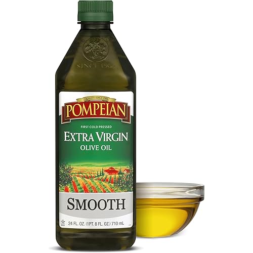Pompeian Smooth Extra Virgin Olive Oil, Contains Polyphenols, First Cold Pressed, 24 Fl Oz