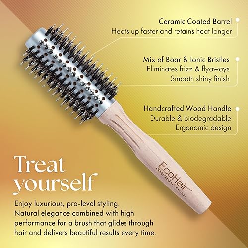 Miniatura 3 de Olivia Garden EcoHair Combo Vent Cepillo redondo de bambú para el cabello