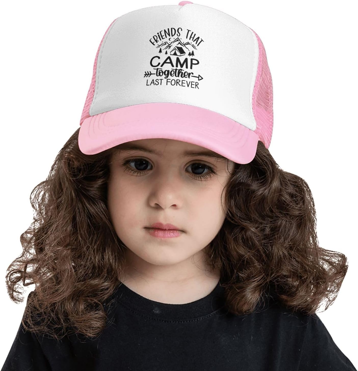 Friends That Camp Together Last Forever Kids Trucker Hat Mesh Adjustable Outdoor Sports Baseball Caps for Boys Girls