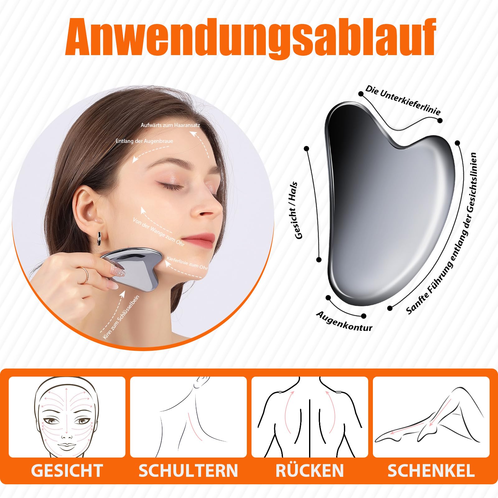 Terahertz Gua Sha ，guasha stein für Gesichtsmassage， Terahertz Energie – Straffend, Abschwellend, Anti-Aging, Anti-Falten，Dünnes Terahertz-Gua Sha für Gesicht, Augenbereich, Hals und Körper.