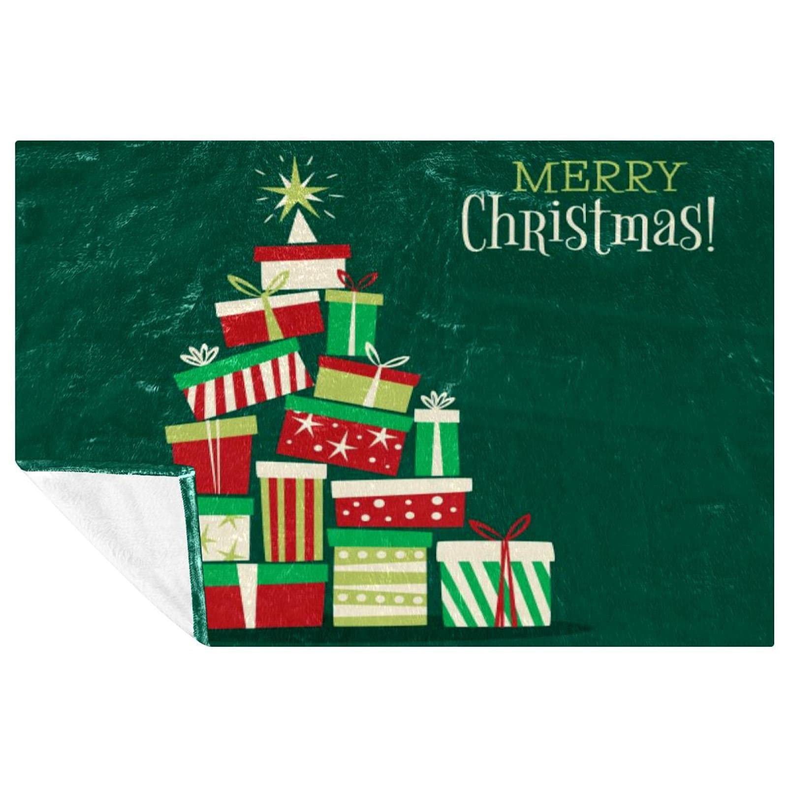 Couverture arbre de Noël 150x100 cm douce et chaude pour lit et canapé