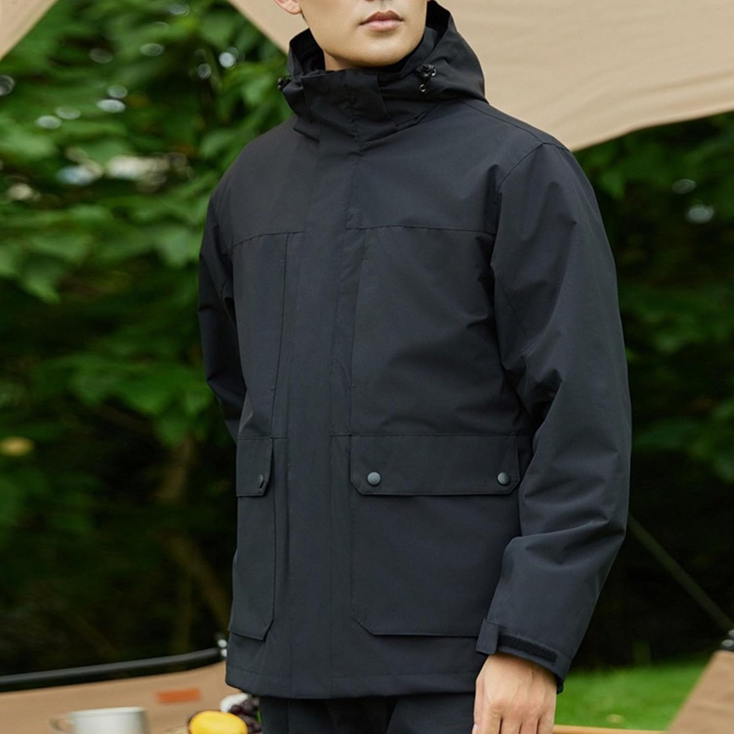 Winter Coats for Men Waterproof Winter Jackets for Men Warm Padded Jacket Zip Up Lightweight with Hood Windbreaker