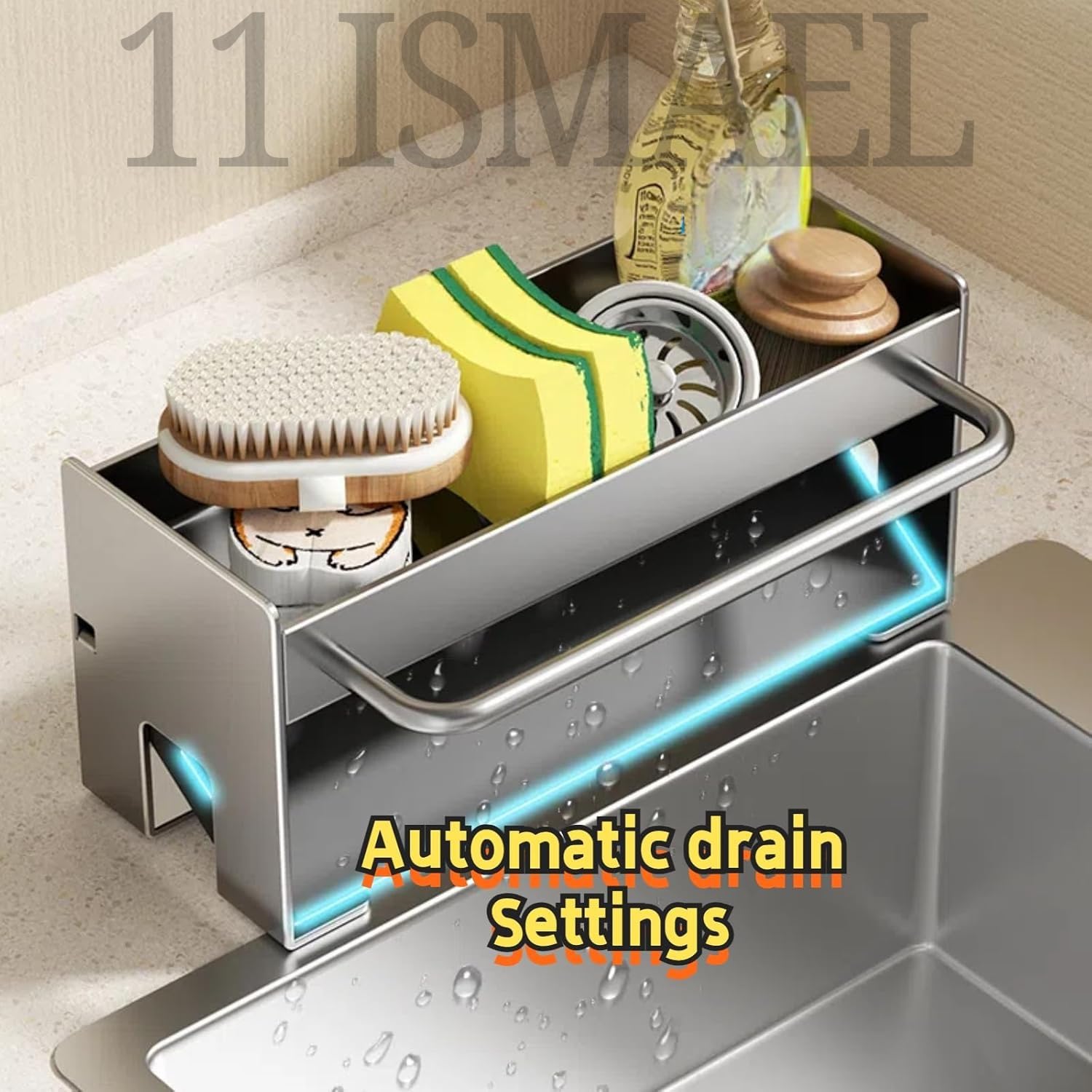 11 Ismael Multipurpose Bathroom Organizer Accessories Storage Rack, Bathroom Corner Storage Shelf, Shower Caddy and Bottle Holder for Hand Wash, Gel, Liquid, Sponge, Brush, Dishcloth Rack (1Pcs) 3