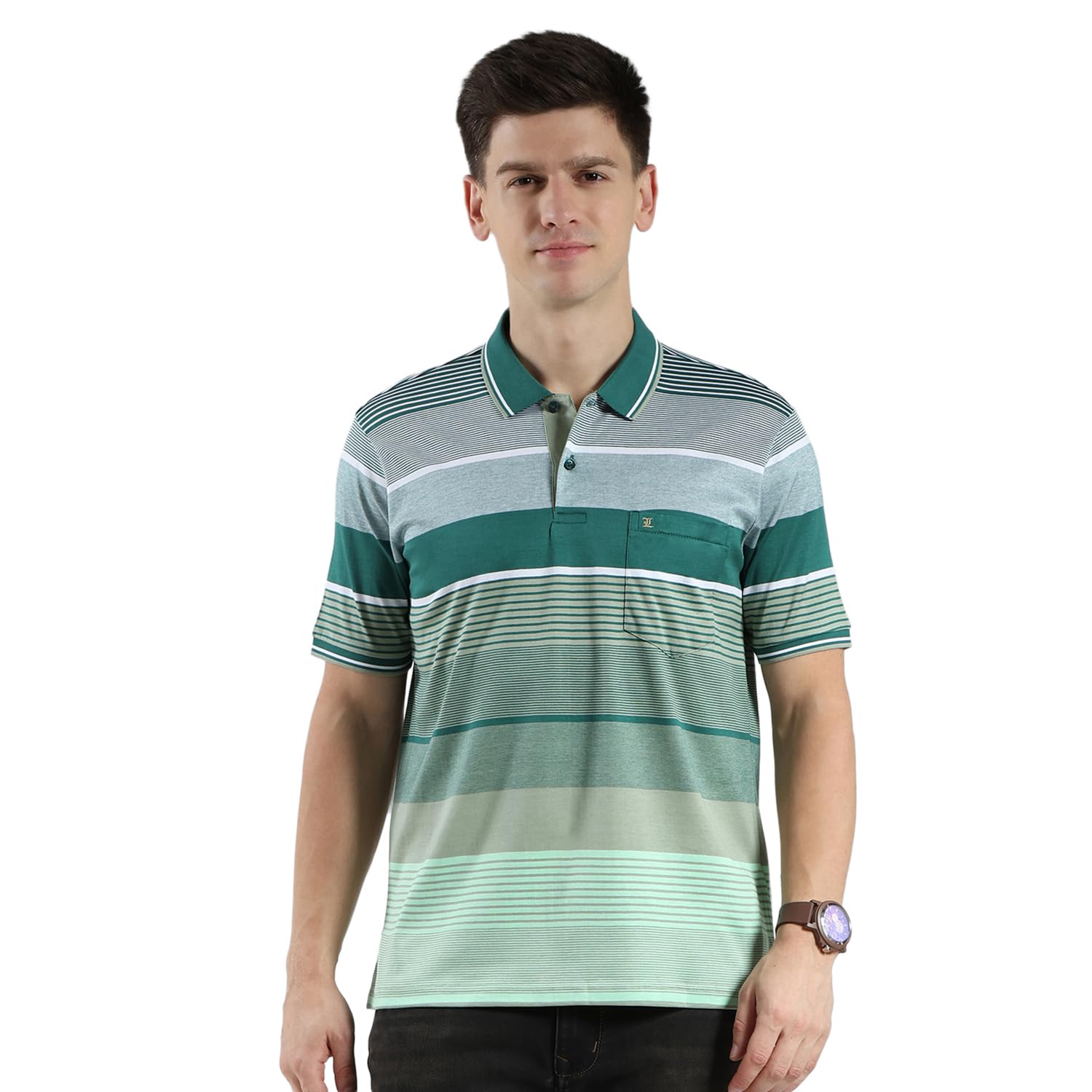 monte carlo Mens Regular Fit Collar Neck Half Sleeve Striped T-Shirt (Pack-1)-picture-27