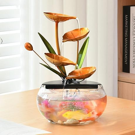 Leaf Tabletop Fountains Zen Relaxation Lotus Zen Tank Waterfall