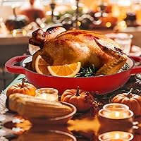 Vista 26 de Horno holandés de hierro fundido esmaltado con tapa, kit para hornear pan de 11 pulgadas, sartén esmaltada de 6 cuartos de galón, horno holandés