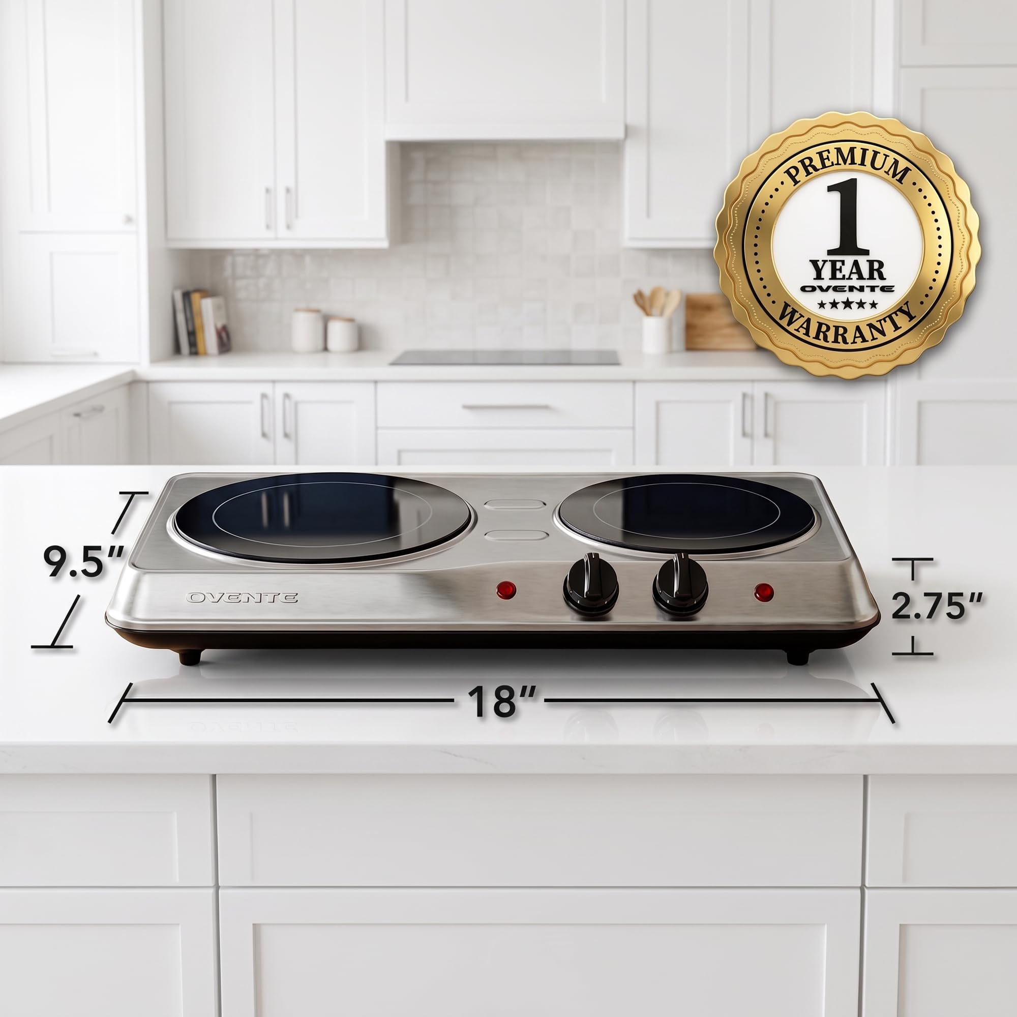 Ovente Countertop Burner - Portable Induction Cooktop -5