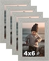 Vista 72 de KINLINK Juego de 4 portarretratos plateados de 5 x 7, marcos de fotos de madera con paspartú de 4 x 6 con plexiglás para 4 x 6 con paspartú o 5 x 7