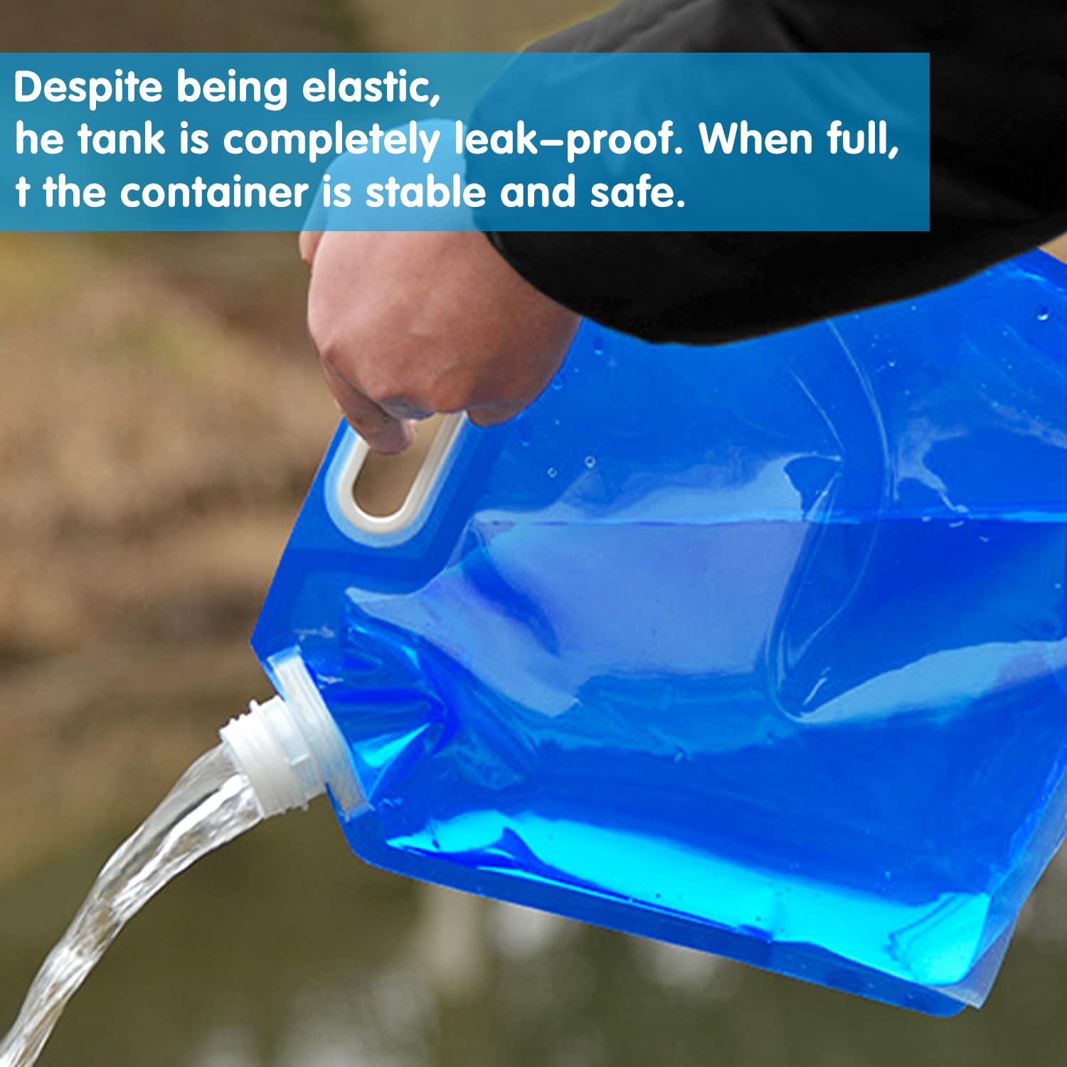 Contenitore Per Acqua Pieghevole Da 10 Litri - Con Beccuccio, Portatile Per Campeggio, Escursionismo E Emergenze - Foto 8