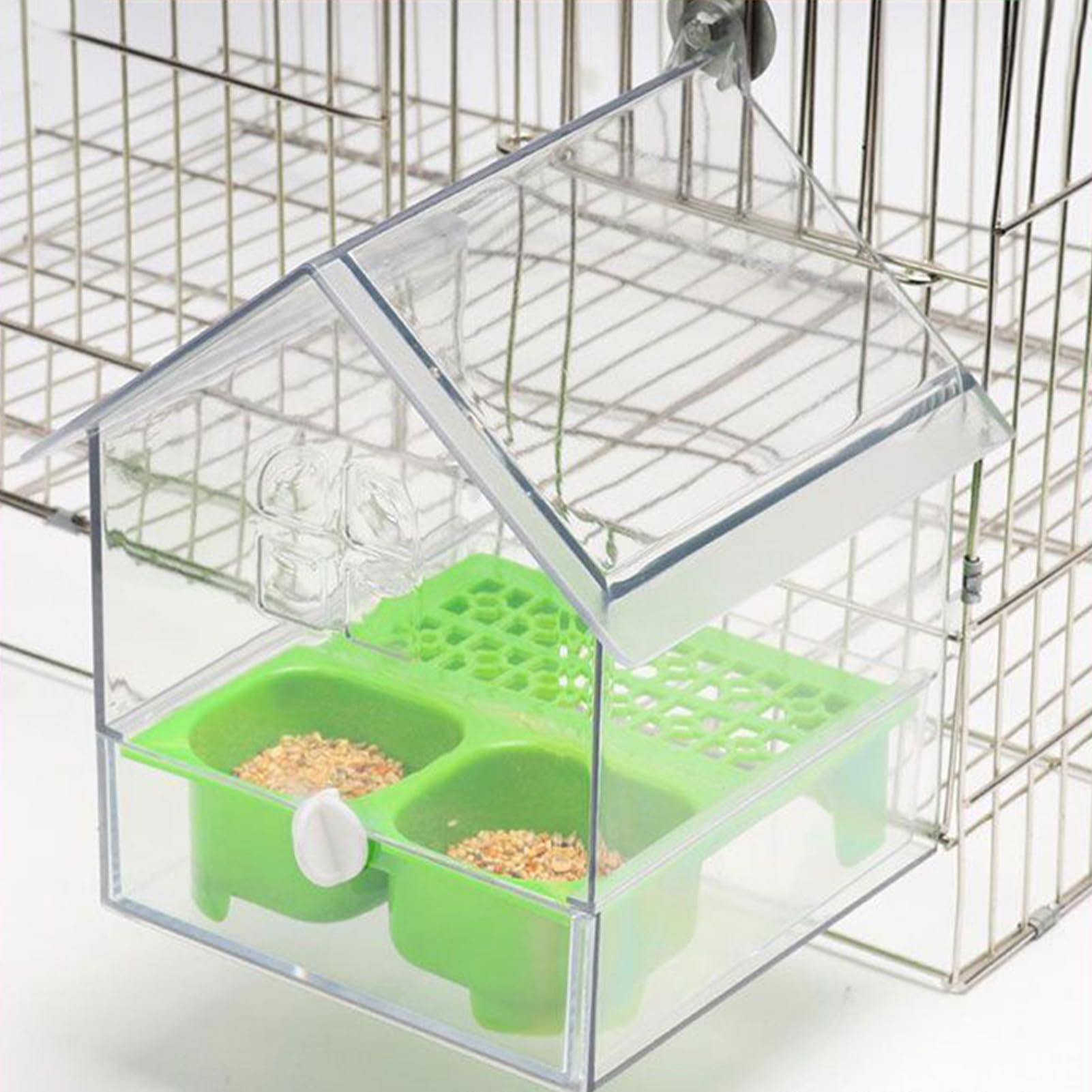 s Casa para Pájaros Exterior y Bebedero Transparente | Bol de Comida para Pájaros Para Periquitos, Colibríes, Pinzones, Balcón, Patio, Jardín, Patio Trasero, Observación de Aves y