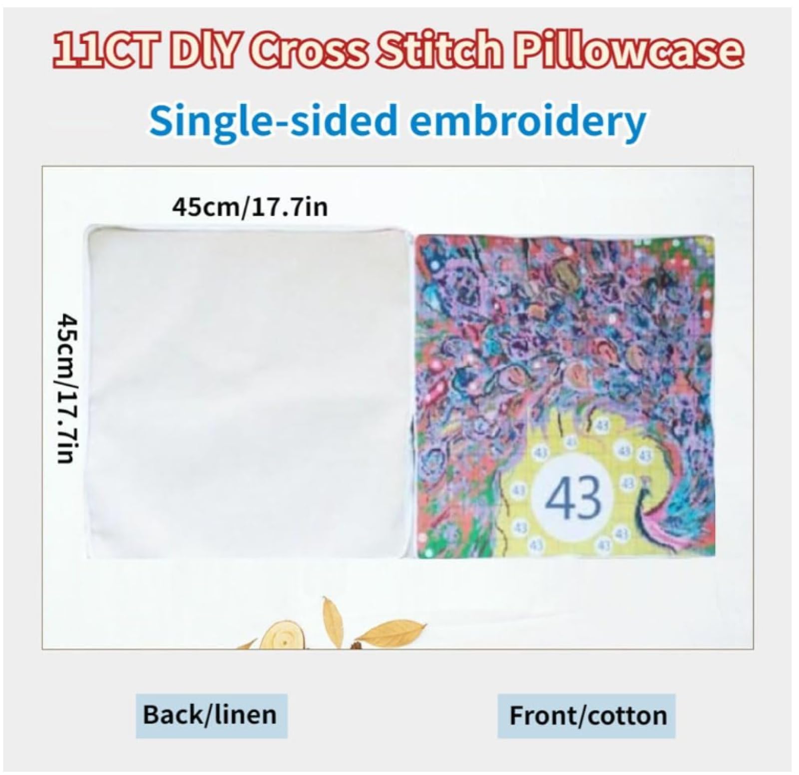Ygeer Kit per cuscino a punto croce, 45 cm, motivo giraffa, decorazione fai da te per la casa