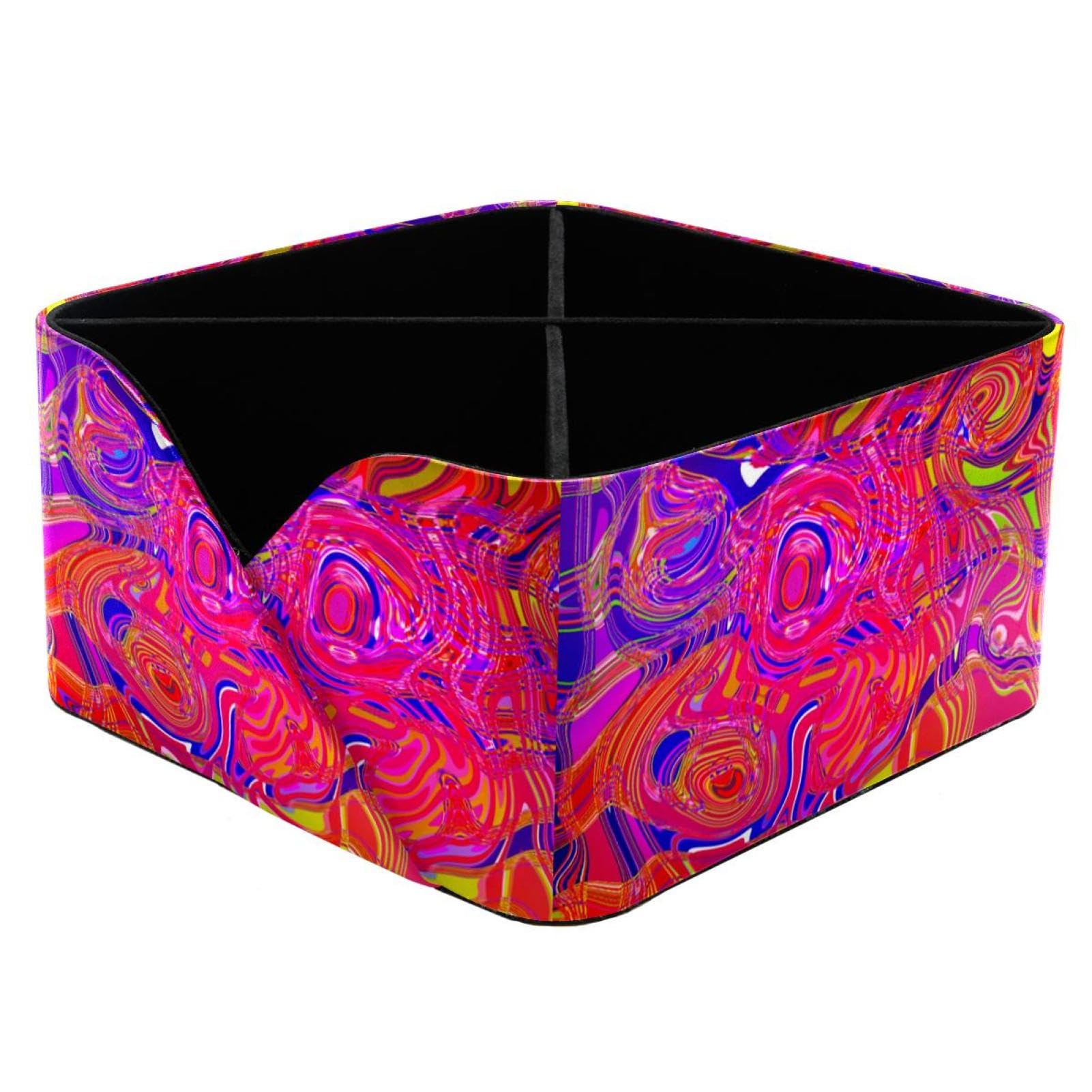 Pot à crayons rectangulaire peinture à l'huile pour papeterie et cosmétiques