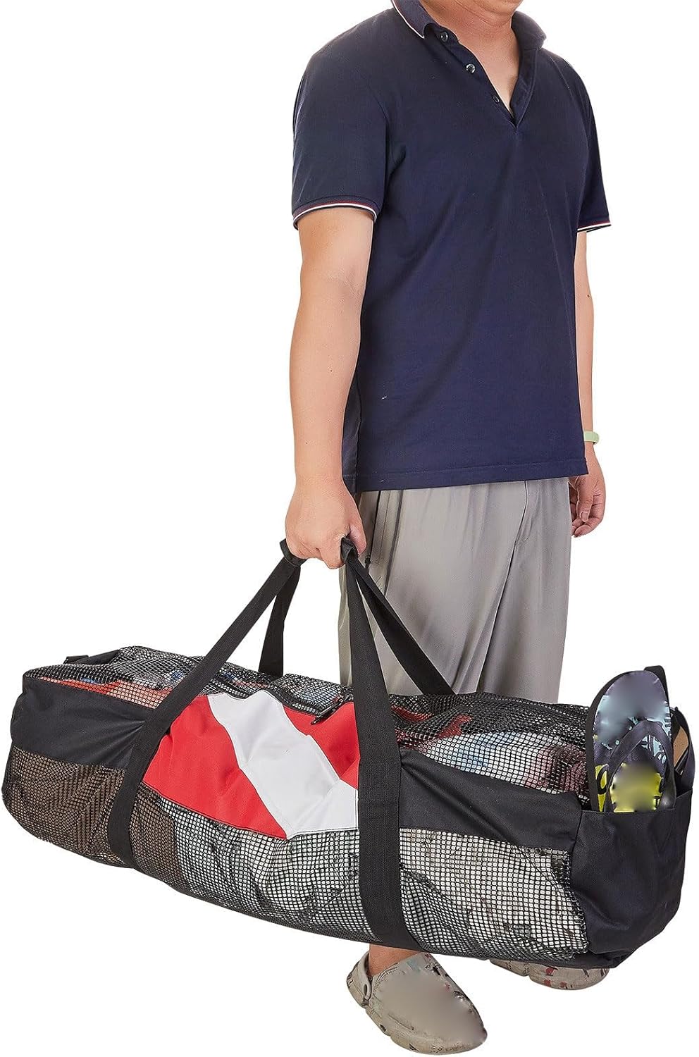 Large Capacity Mesh Duffels Gear Bag For Scubas Diving Snorkeling Equipment Storage Bag Tear-resistant Nylon Duffels Bag