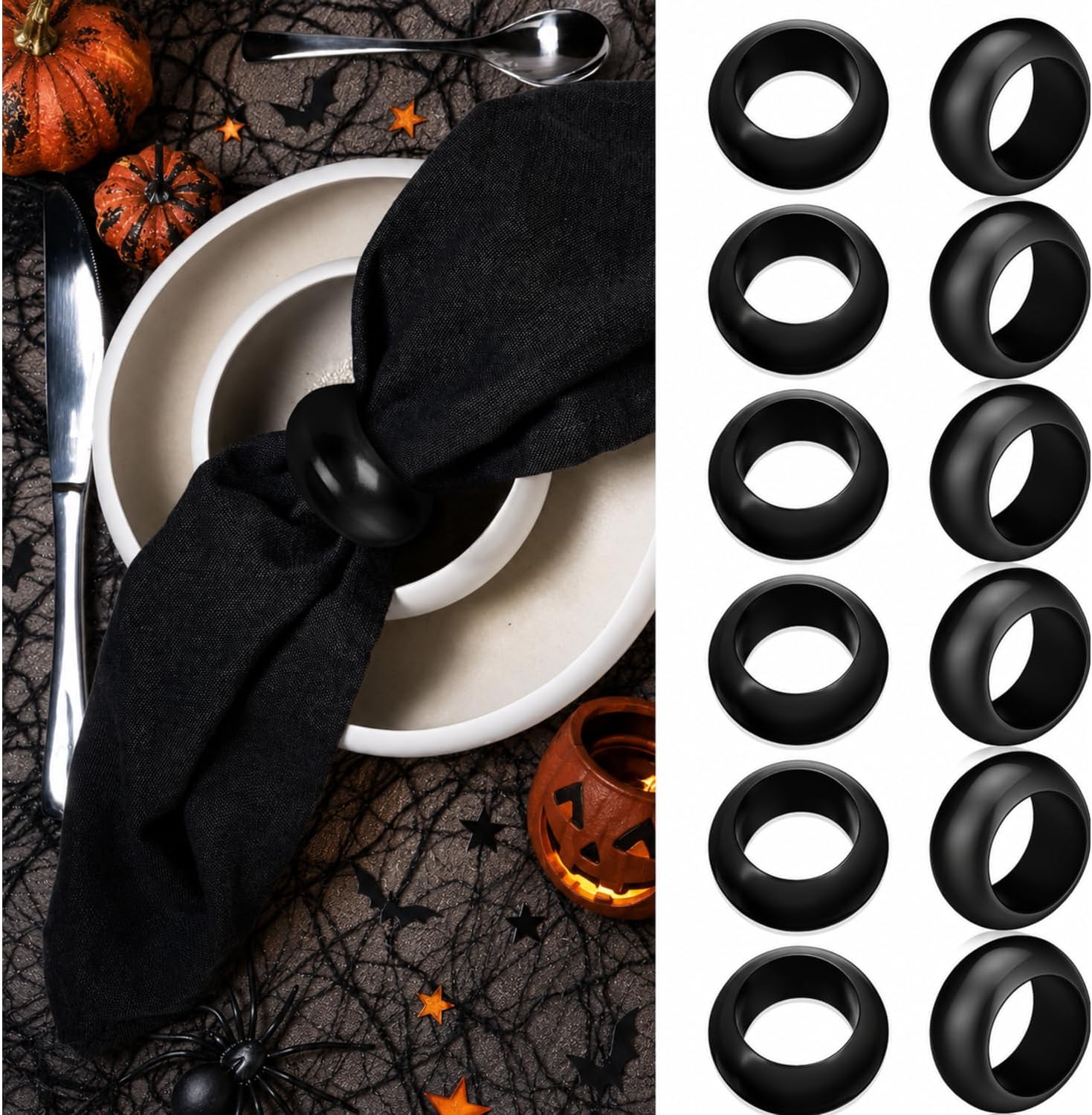 12 Pcs Red Acrylic Napkin Rings 2.5" for Christmas Dining Table