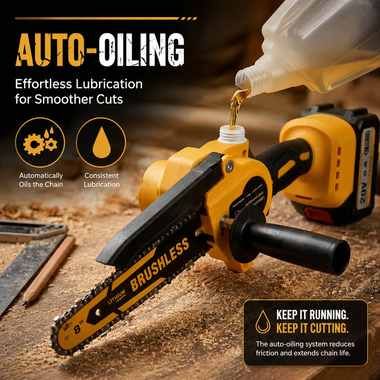 Mini Cordless Chainsaw - Powerful & Lightweight -3