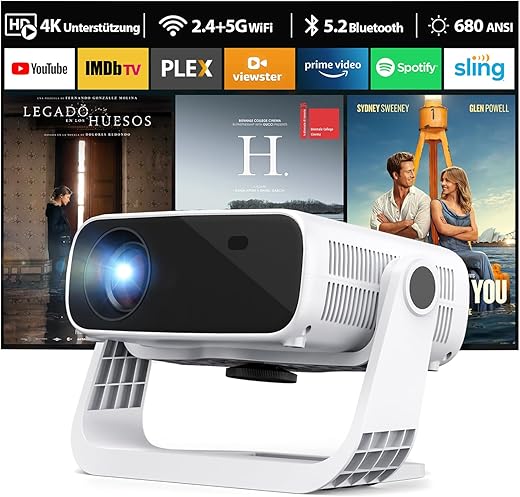 2025 New Smart Projector Built-in Apps, Android 11, Native 1080P 4K Supported...