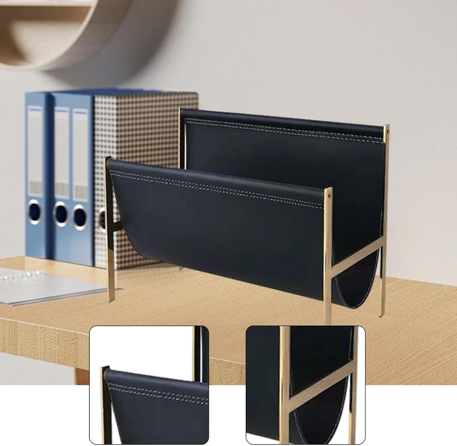Magazine Holder Newspaper Staging Fashion Mail Holder Newspaper Rack for Desktop Books Entryway Hotel, Blue