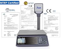 Vista 2 de NTEP Báscula de computación de precios certificada con poste legal para el comercio Báscula de precios comerciales de 30 libras 0.01 lb Básculas