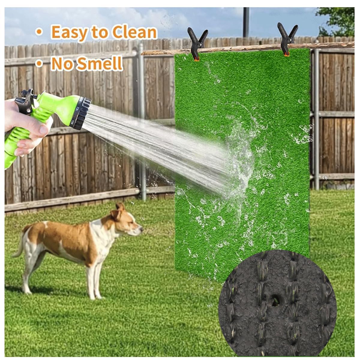 Lettiera per Cani 45 x 60 cm, Riutilizzabile e Lavabile, per Piccola Taglia, Casa, Balcone e Prato