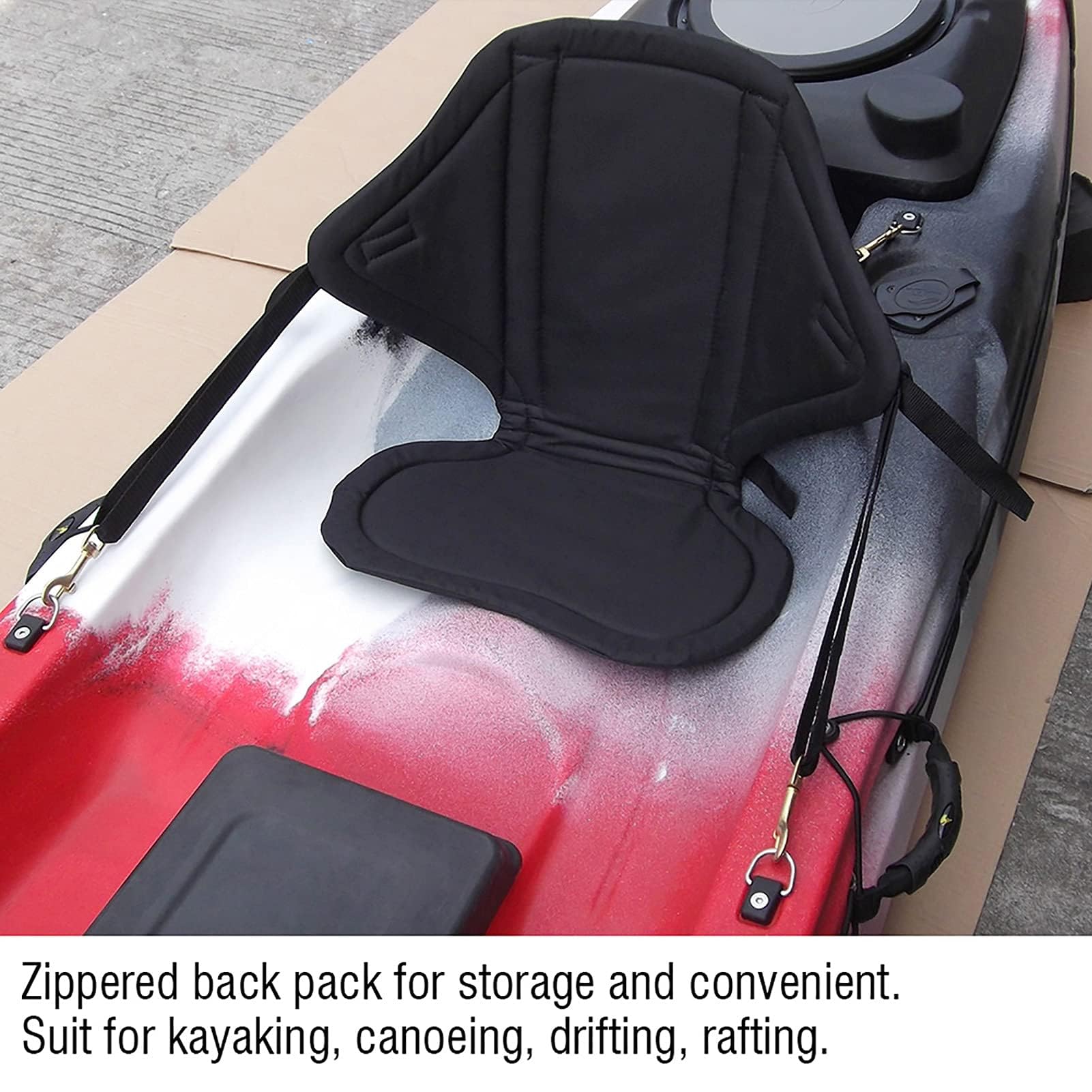 Asiento de kayak Asiento de respaldo de kayak Asiento de canoa Silla para tabla de Correas ajustables Asiento de kayak cómodo portátil con respaldo acolchado para tablas de surf de y cojines d