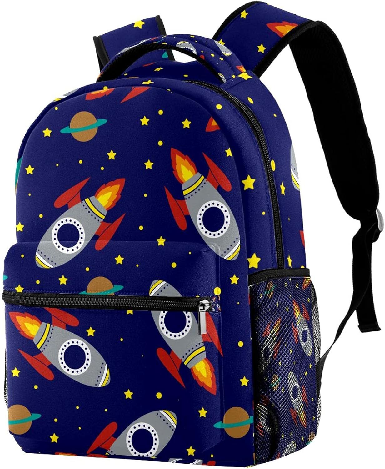Kids Backpack lightweight Daypack Galaxy Rocket Pattern Travel laptop
