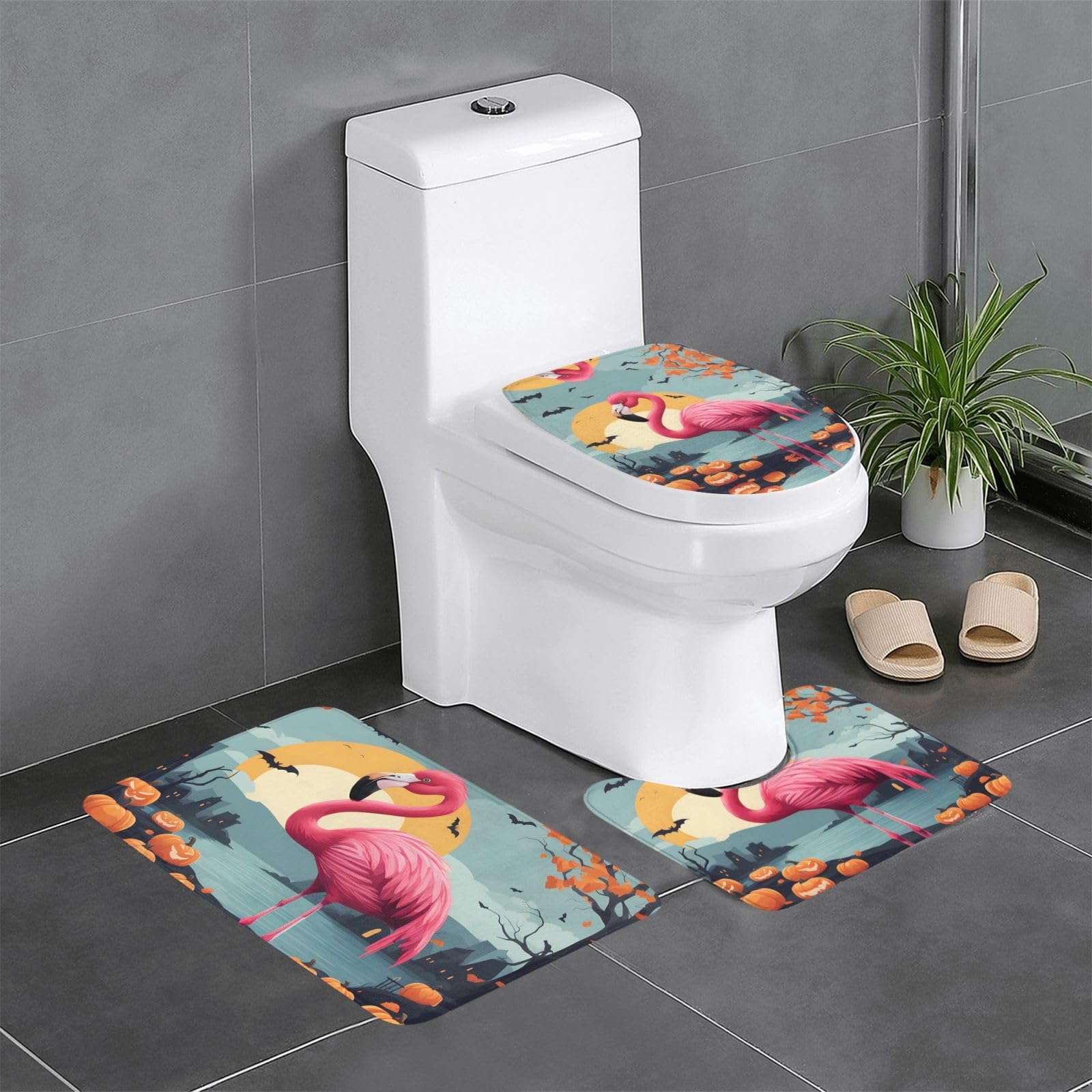 Tapis de bain flamant rose antidérapant pour une routine matinale vitaminée