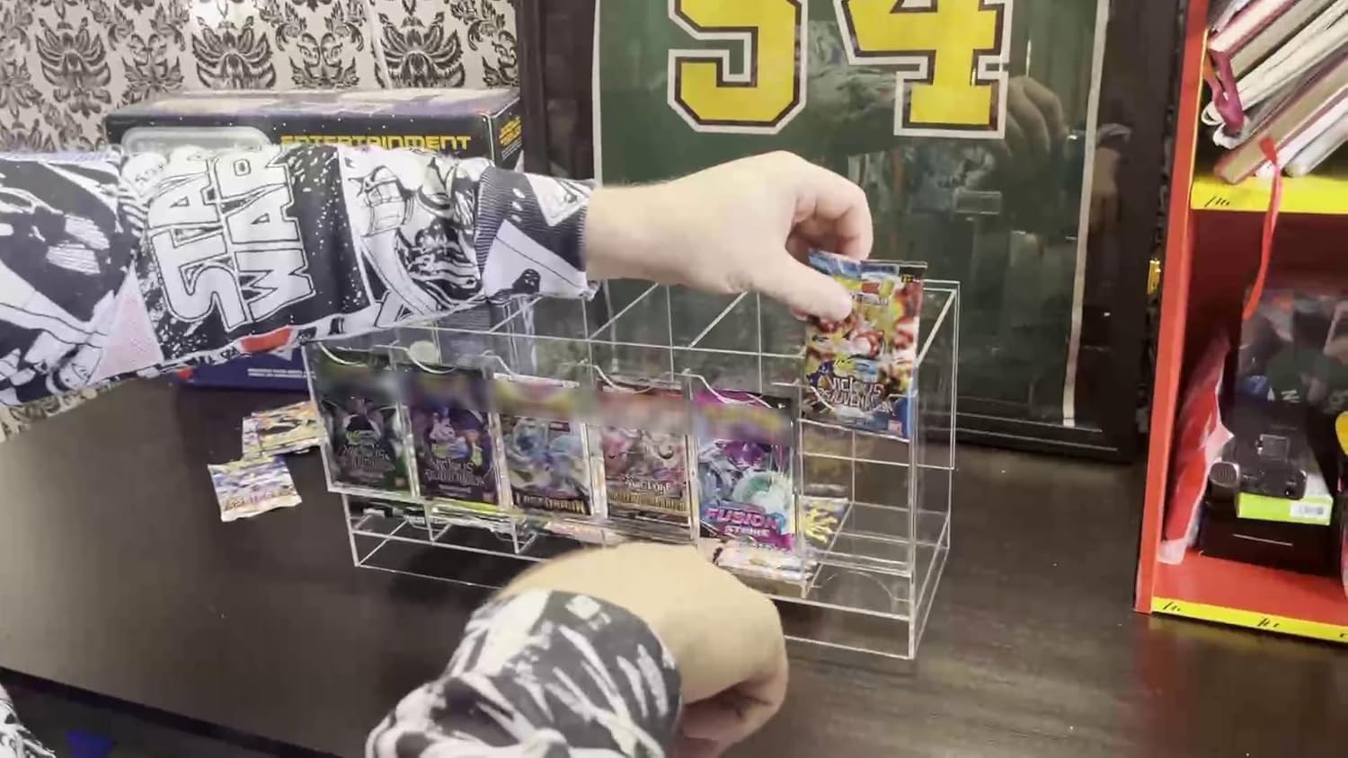 EVORETRO Booster Pack Dispenser 6-Slot Acrylic TCG Display Case – Card Dispenser & Card Pack Dispenser Compatible with Pokémon, MTG, Lorcana, Yu-Gi-Oh, One Piece