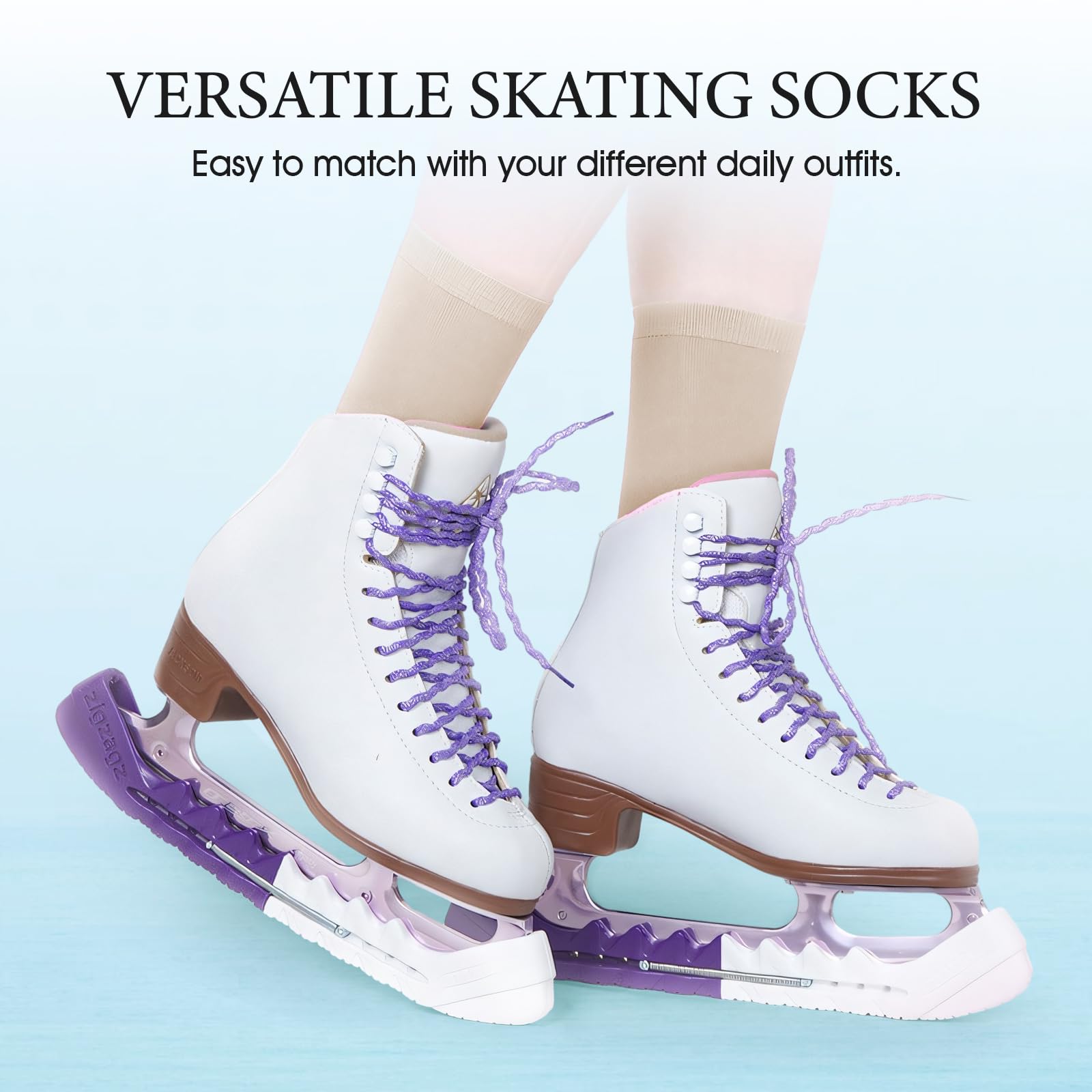 Perfeclan Calcetines para Patinaje sobre Hielo, Color Sólido, Algodón Suave