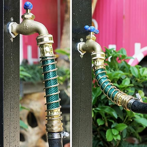 Miniatura 4 de YELUN Adaptador de extensión de manguera de jardín, protector de torceduras de manguera con resorte helicoidal, elimina el prensado de la manguera y