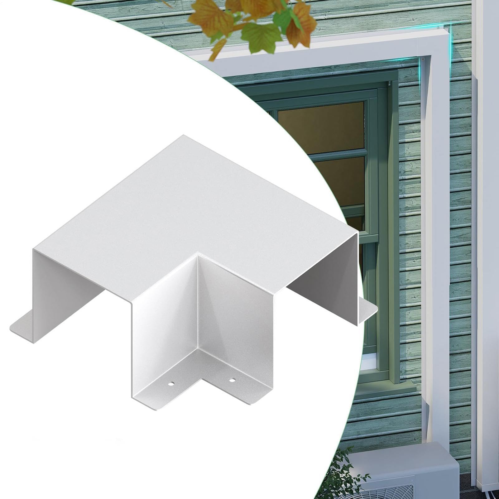 Pokrywa linii AC - metalowe dekoracyjne części 90 stopni, 10 x 10 cm pokrywa zestawu linii zagięcia | do dzielonego systemu kanałów pompy ciepła HVAC dzielonego garażu zewnętrznego