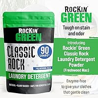 Vista 24 de Rockin' Green Detergente para ropa sucia, a base de plantas, detergente en polvo natural para ropa, vegano y biodegradable, seguro para pieles