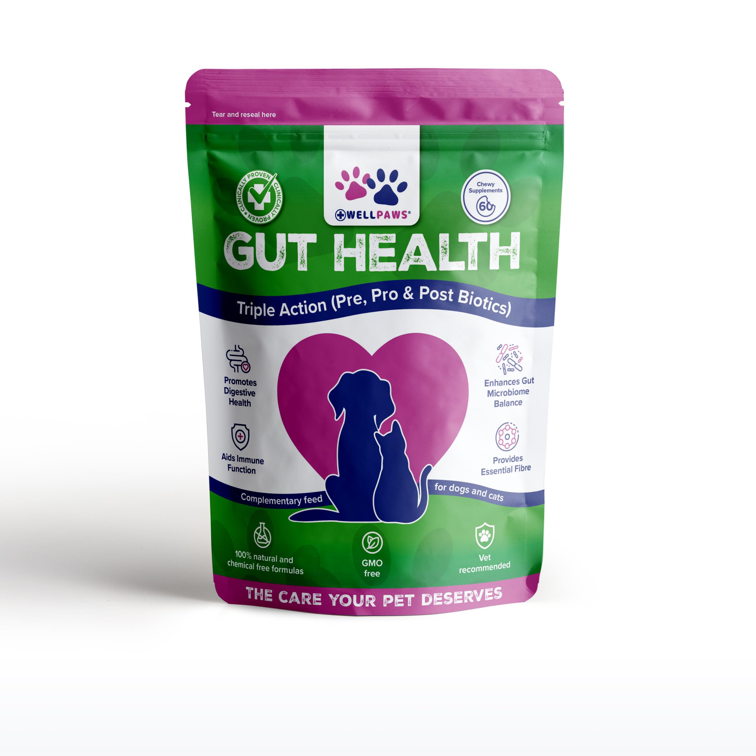 Gut Health Chewables for Dogs & Cats | Natural Formula for Mood & Digestive Support
