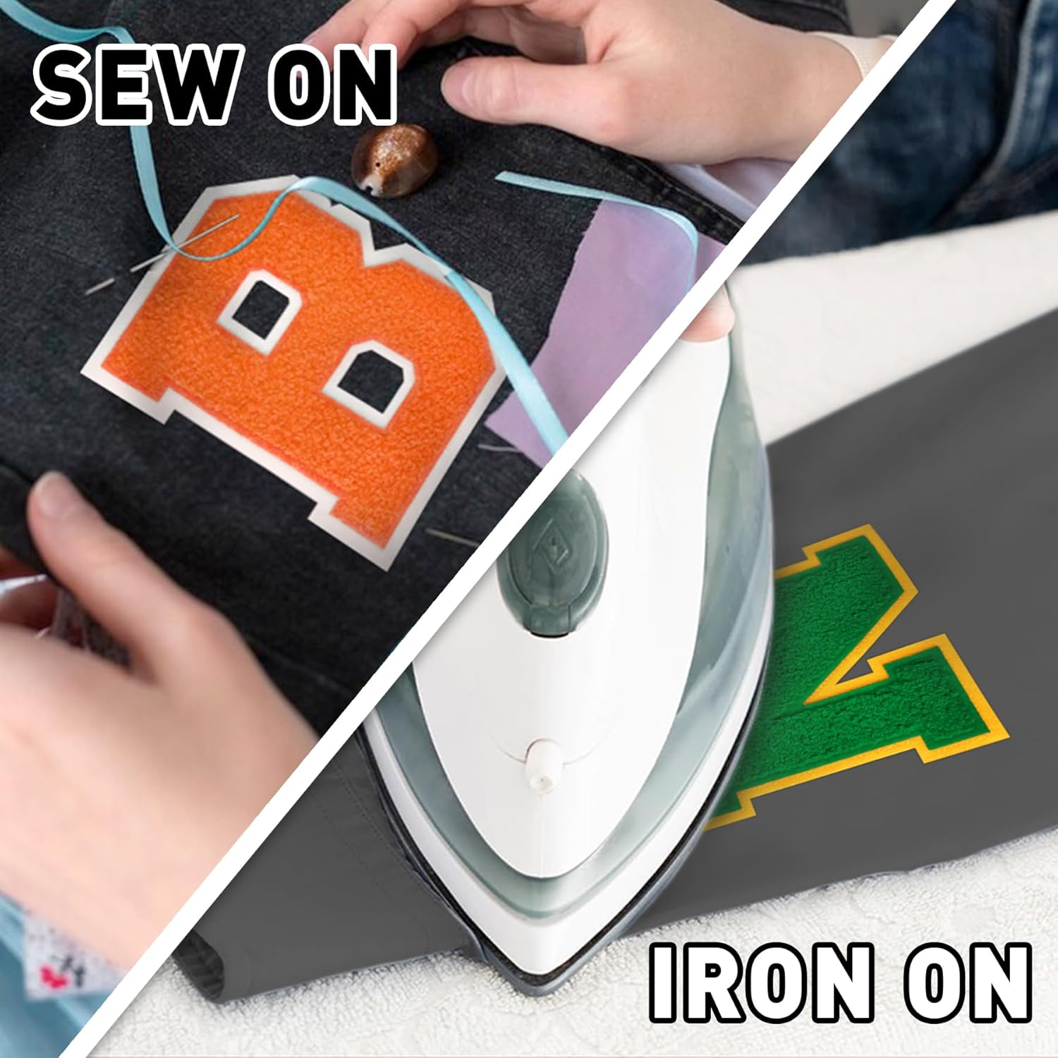 1 PC 4.5" Green Chenille Iron-On Letter Patch for Jackets, Hats, Backpacks, Jeans -Varsity Letterman Preppy Style - Image 5