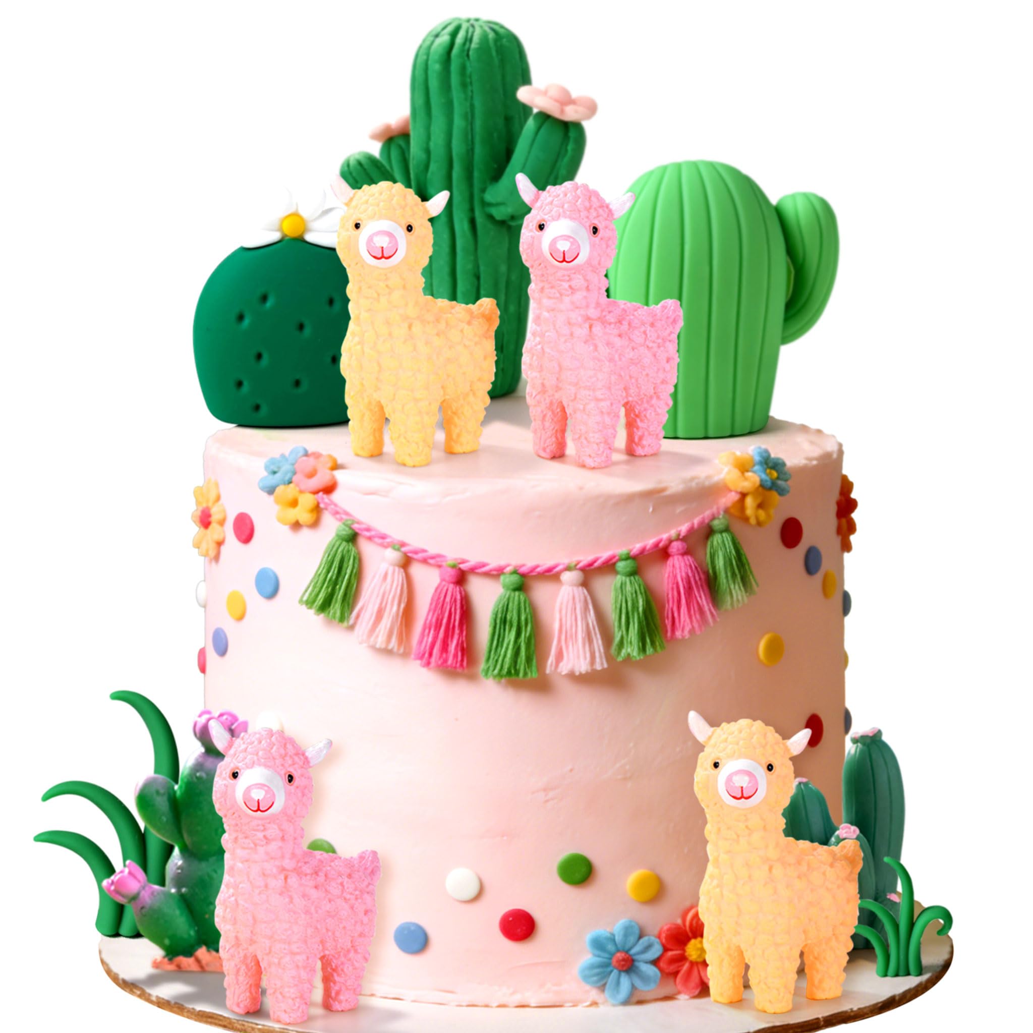 Llama Cactus Alpaca Cactus Cake Topper Decorations for Mexican Fiesta Birthday Baby Shower Cinco De Mayo Party Supplies - Image 7
