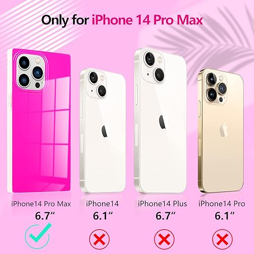 Miniatura 9 de Pevezeda - Funda cuadrada para iPhone 14 Pro Max, funda cuadrada de poliuretano termoplástico suave y flexible, esquinas reforzadas a prueba de
