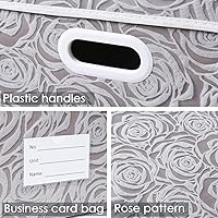 Vista 3 de PRANDOM Cajas de almacenamiento plegables jumbo con tapas, cubos de almacenamiento decorativos de tela, cestas organizadoras con asas de cubierta