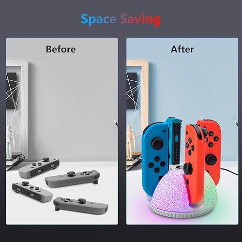 Miniatura 6 de Controller Charger for Nintendo Switch 1 Joy Con, Charging Dock for 4 Joycon Controllers, Charging Station Compatible with Switch OLED Accessories
