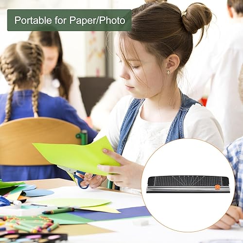 Miniatura 4 de YOKIVE Cortador de papel A3, herramienta portátil para álbumes de recortes de 10 hojas, ideal para el hogar, oficina, uso diario (negro, longitud de