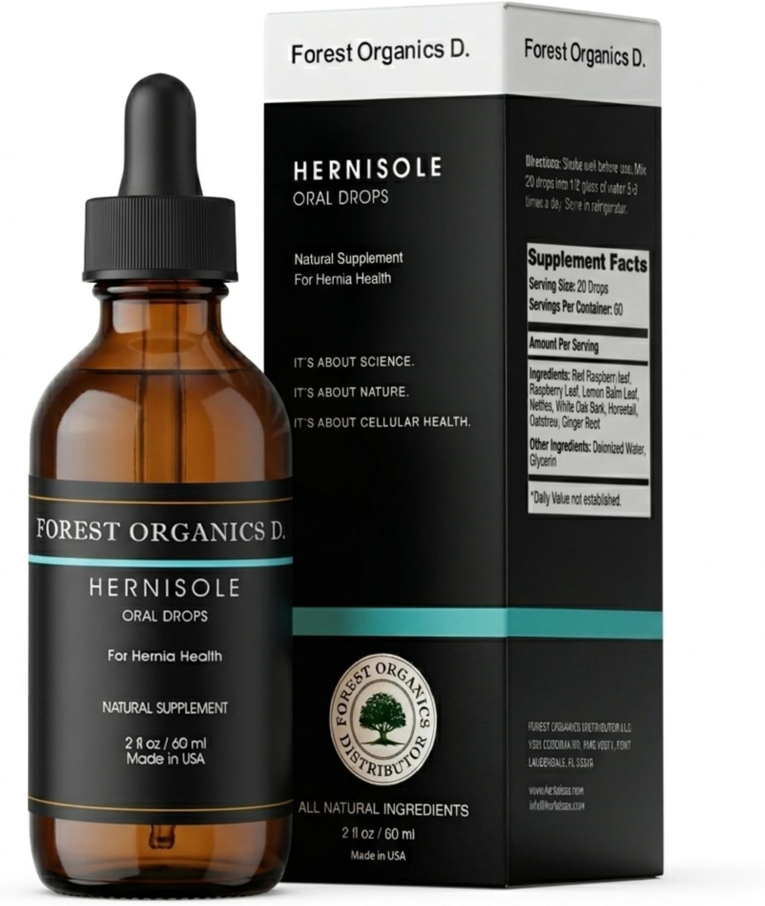 Hernia Health Dietary Supplement - Extract from 24 Plants for Digestive Support - Herbal Hernia Support Drops - Strengthens Weak Tissues and Aids with Hernias I Hernisole