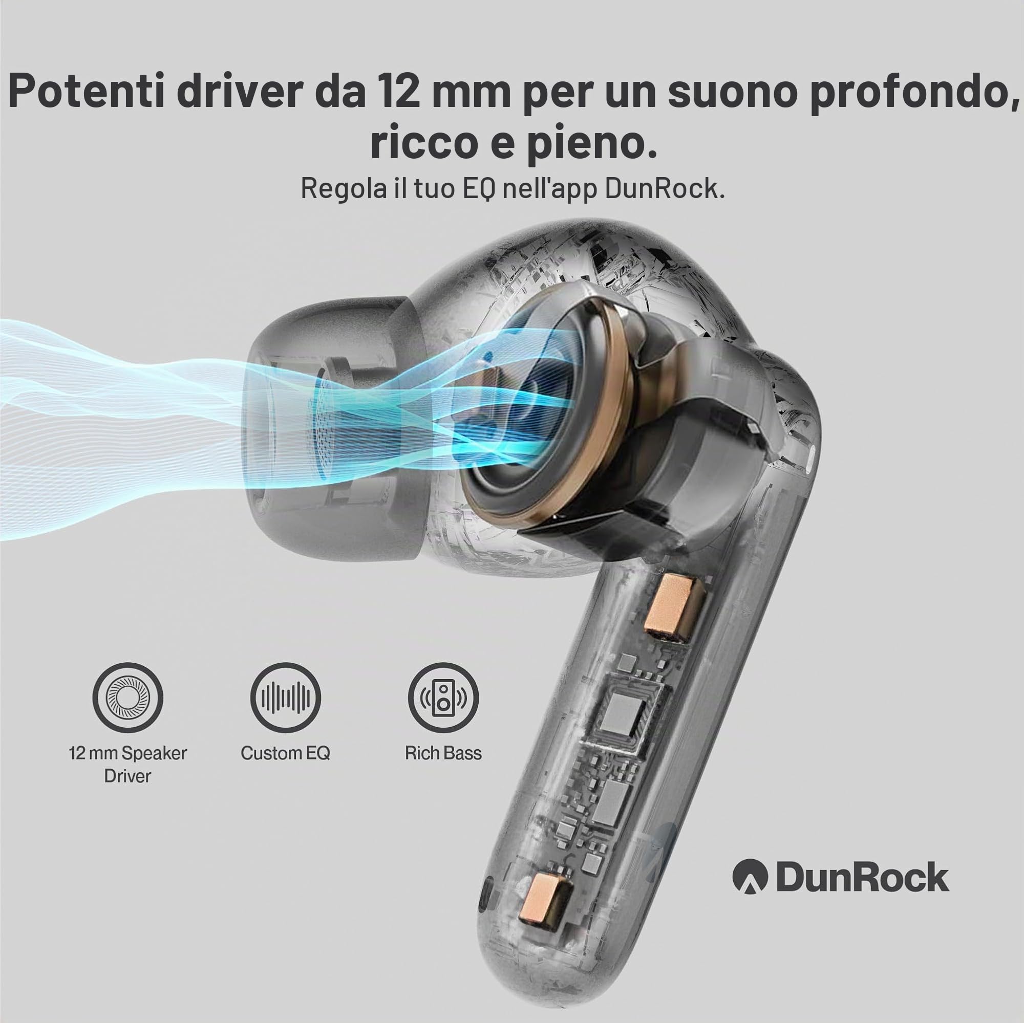 Bubble Pro Auricolari in-ear Bluetooth 5.4 – Auricolari Senza Fili con ANC, Multipoint, Controllo App, Batteria 35h, Microfono ENC, Touch, USB-C, True Wireless per lavoro, Sport & Gaming
