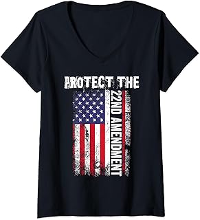 Protect the 22nd Amendment Constitution US Flag V-Neck T-Shirt