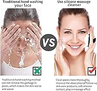 Vista 4 de Limpiador facial de silicona, paquete de 2 unidades para hombres, cepillo de limpieza facial de silicona, cepillo de lavado facial manual