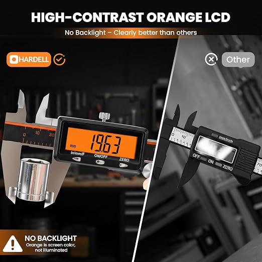 Calibrador Digital HARDELL 6 pulgadas recargable acero inox miniatura 4