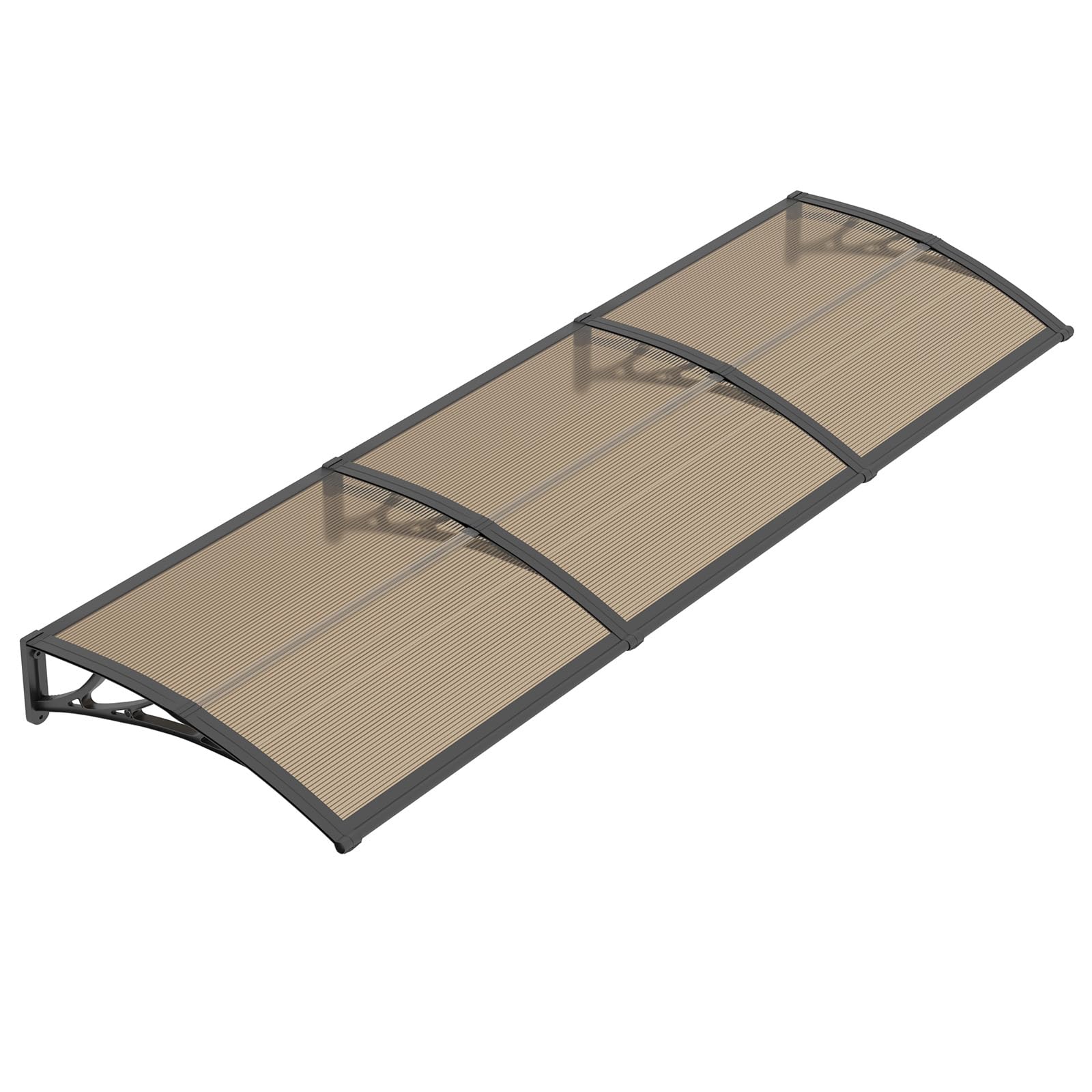 Pensilina da Esterno, 150x80 cm Tettoia per Finestre in Policarbonato - Protezione UV, Pioggia, Neve e Sole per Patio, Giardino e Portico