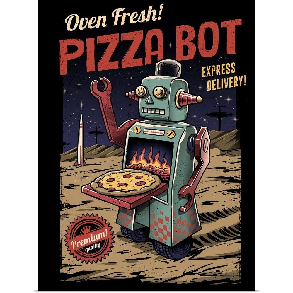 Amazon.com: GREATBIGCANVAS Pizza Bot Unframed Poster Print